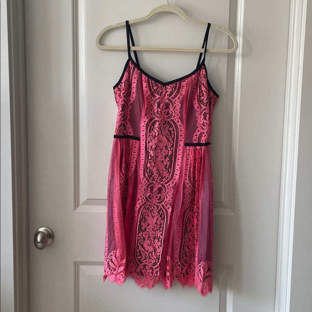 Nanette Lepore Pink Lace Dress Sz 2